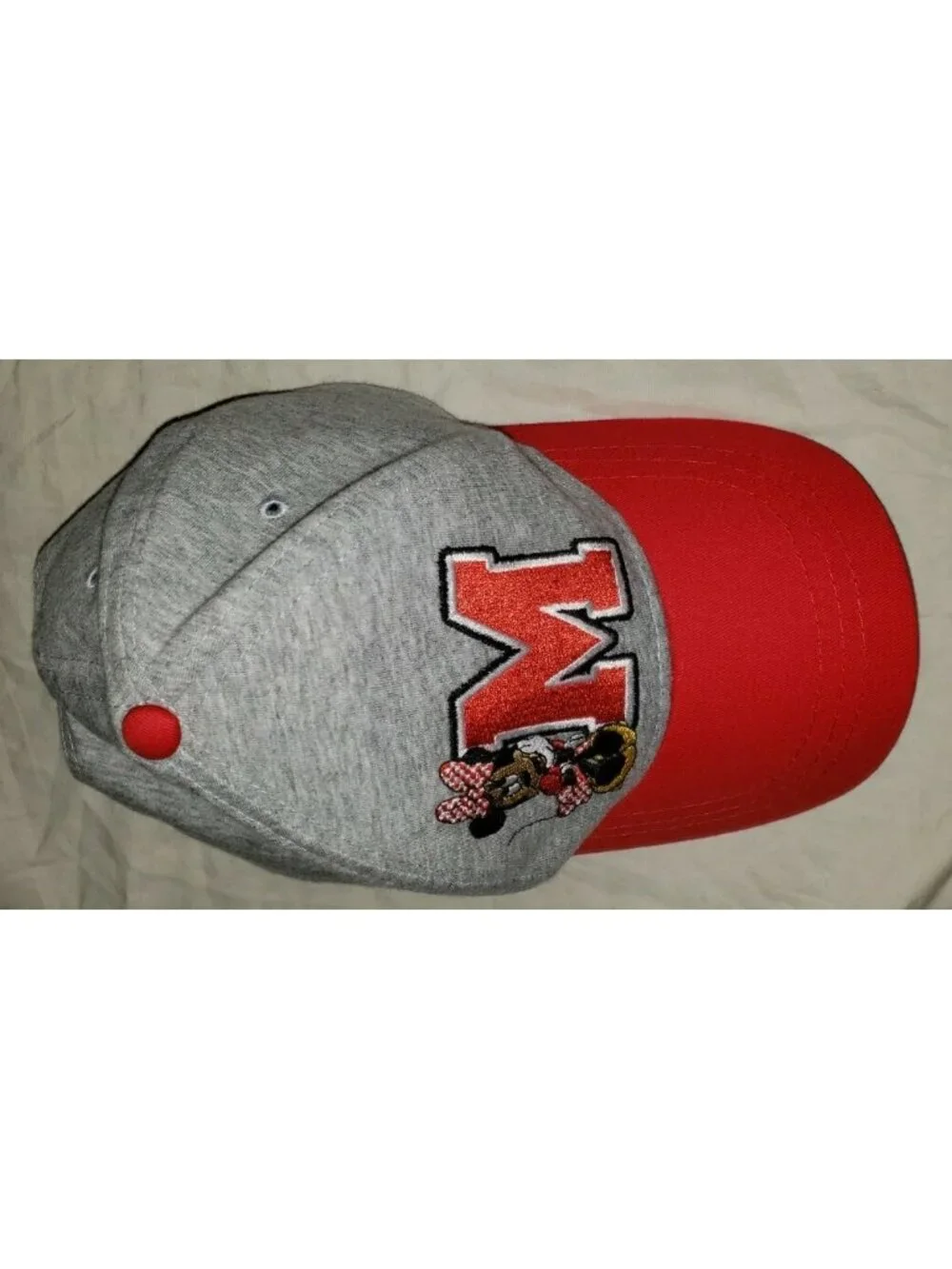 Minnie  Hat Cap Toddler Youth Red and Gray Adjustable One Size